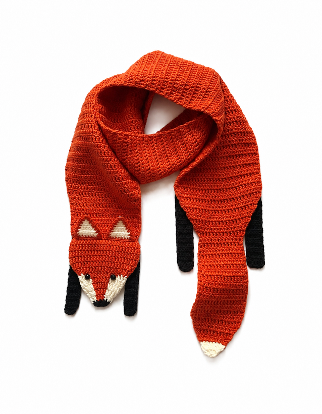 شال گردن دست بافت طرح روباه الی را🦊